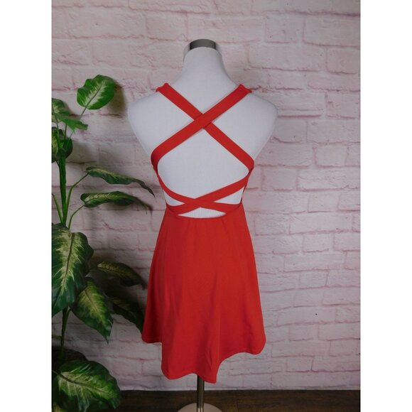 SALE Cross-Back Skater Dress Red Sleeveless  Junior S - Picture 5 of 9